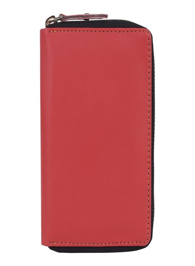 TnW Small Bi-Fold Women's Purse Wallet Card Organizer Female Hand Clutch Women/Ladies/Girls Wallets Credit Card Holder (Red) - Image 1